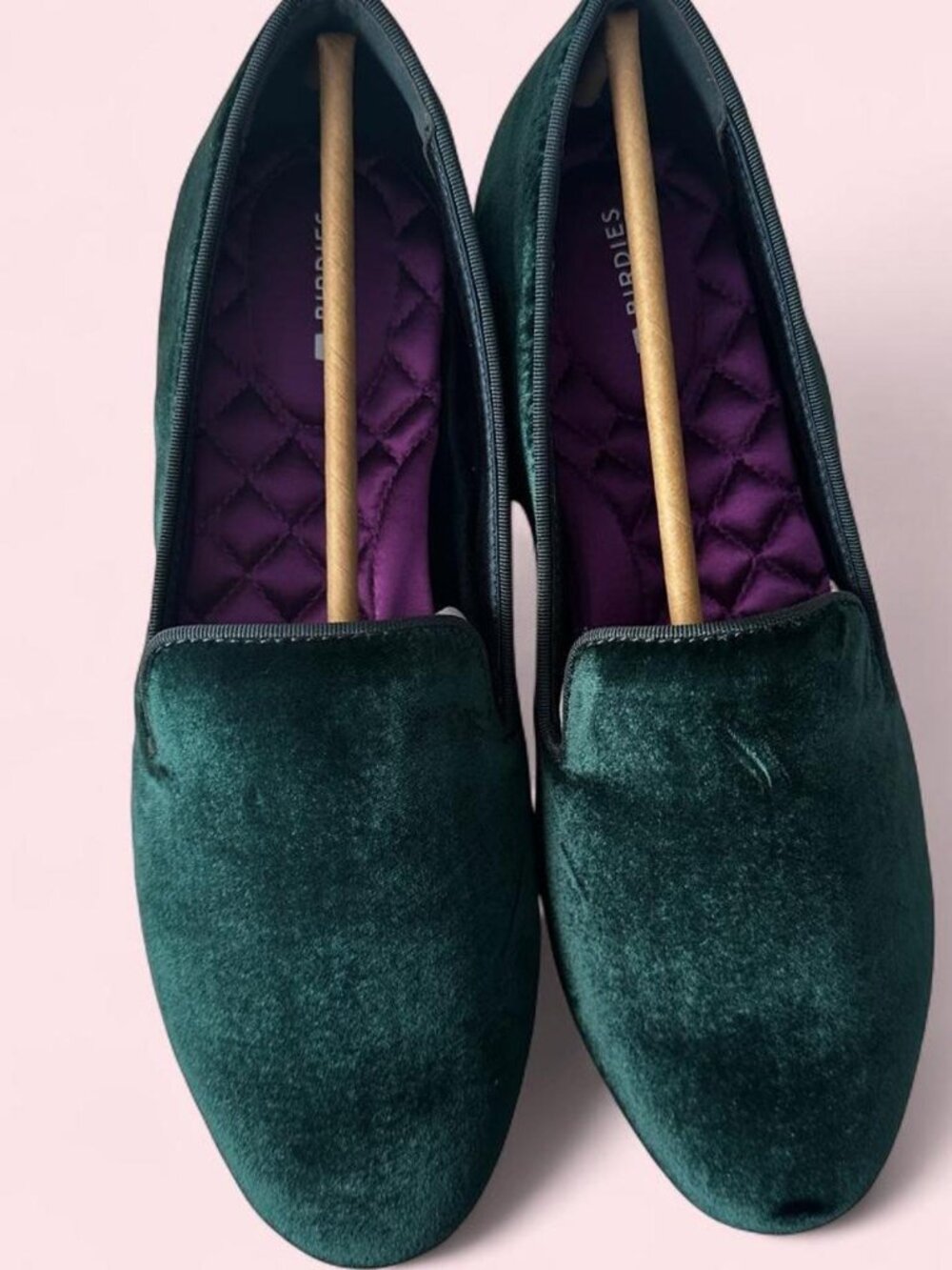Birdies "The Starling" Green Velvet loafers. - Picture 4 of 8